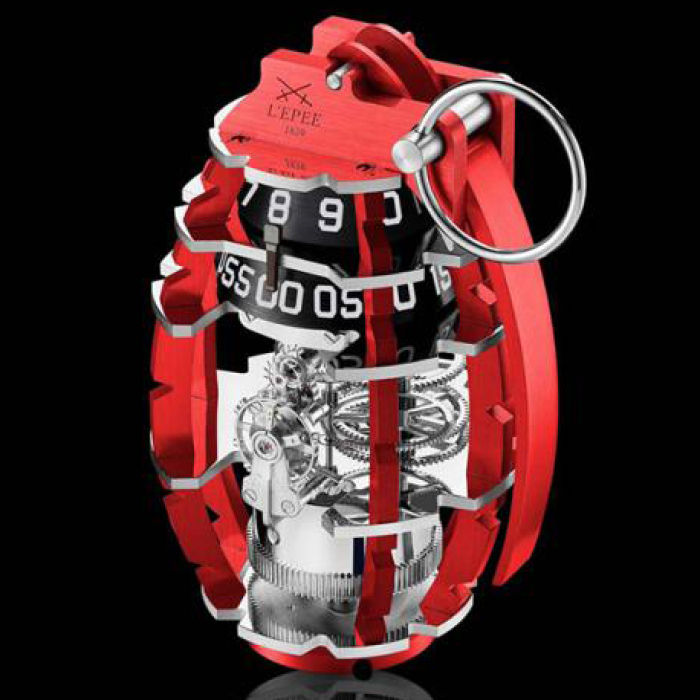 Эксклюзивные настольные часы "Grenade" красные